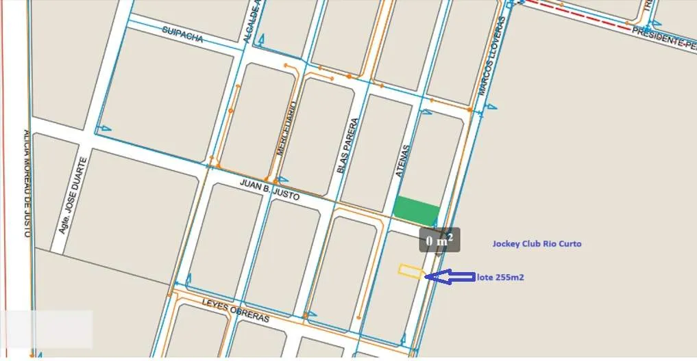 LOTE EN VENTA - 255 METROS CUADRADOS - CALLE MARCOS LLOVERAS 2132, RIO CUARTO.