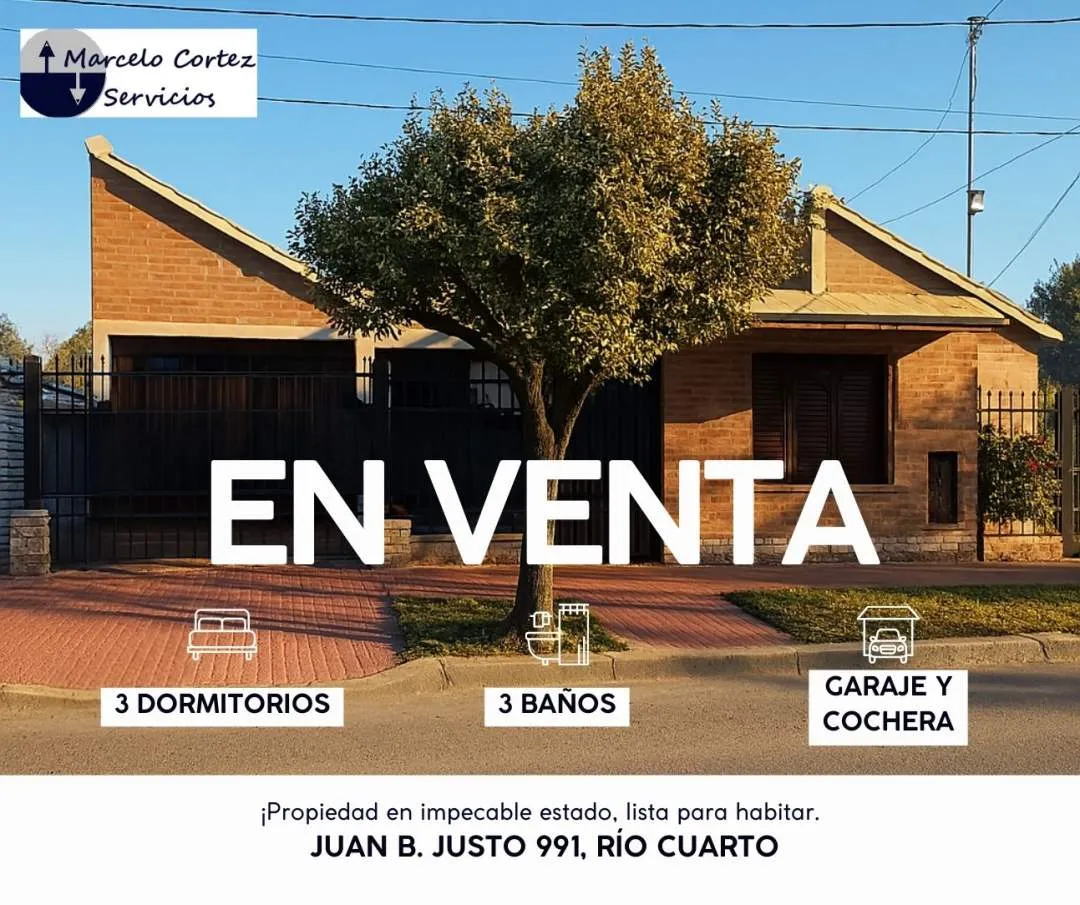 CASA EN VENTA - 3 DORMITORIOS - dir. Juan B. Justo 991