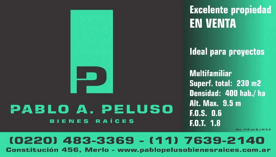 CASA, OFICINA Y COCHERAS. MERLO. ZONA OESTE. BUENOS AIRES