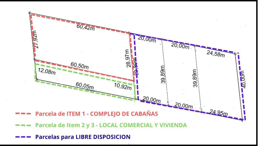 Complejo de Cabañas + Local Comercial + Casa