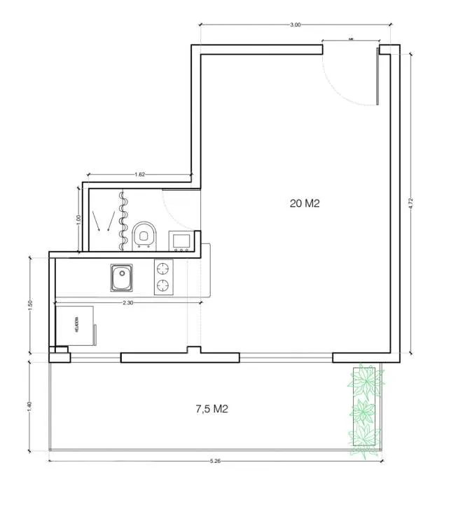 ALQUILER – DEPARTAMENTO MONOAMBIENTE A ESTRENAR CON GRAN BALCON – PALERMO