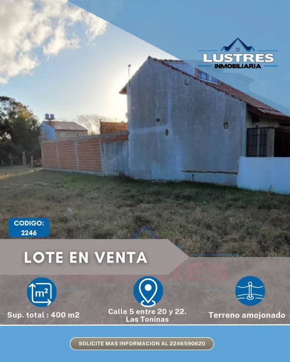 Lote en venta Las Toninas, calle 5 entre 20 y 22