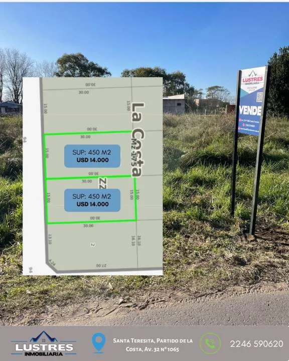 Lotes en venta, en bloque o por unidad, Mar del Tuyu
