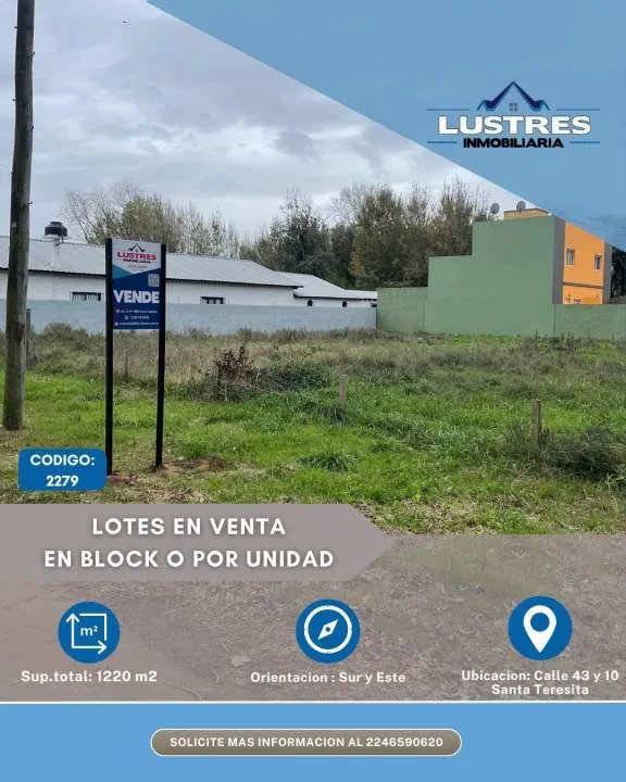 Lotes en bloque o por unidad, Santa Teresita