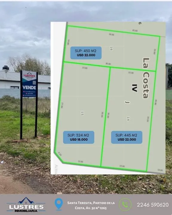 Lotes en bloque o por unidad, Santa Teresita