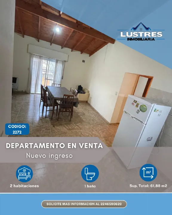 Departamento en venta 3 ambientes , Santa Teresita