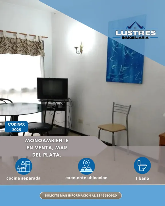 MONOAMBIENTE EN VENTA, MAR DEL PLATA