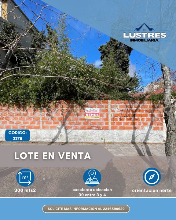 LOTE EN VENTA, SANTA TERESITA