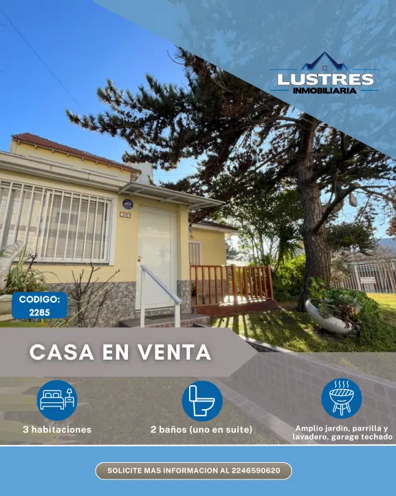 CASA CON 3 HABITACIONES EN VENTA, SANTA TERESITA