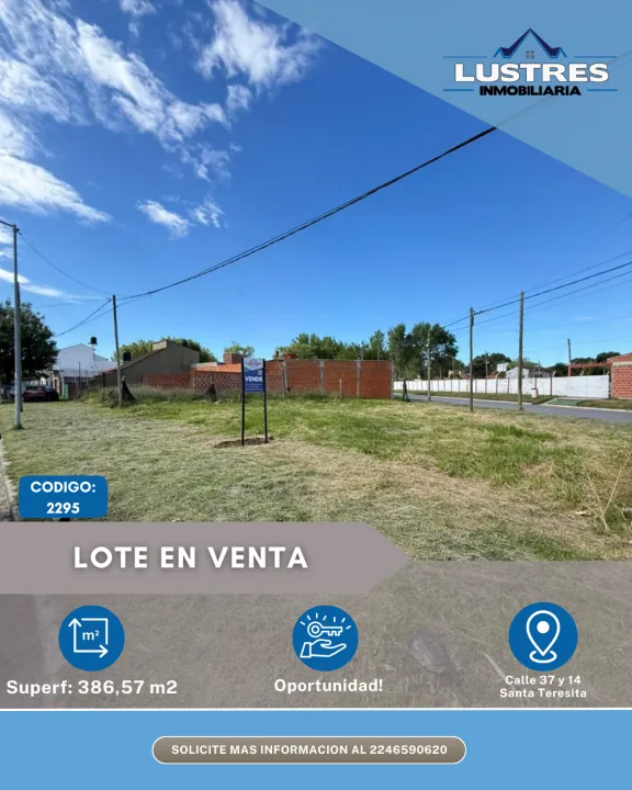 Oportunidad lote en venta, Santa Teresita