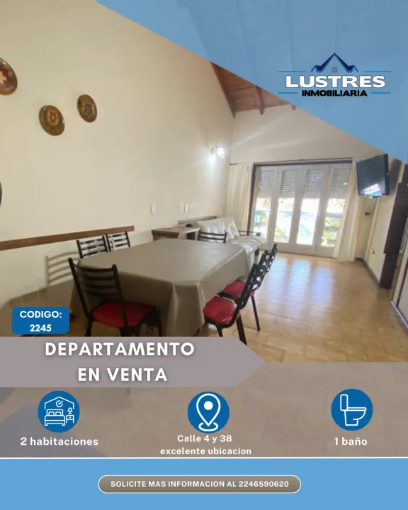 Departamento en venta 3 ambientes, Santa Teresita, a 400 mts de la playa