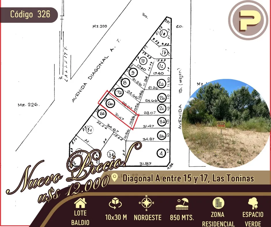 Lote En Zona Residencial De Las Toninas A Metros De La Terminal De Omnibus