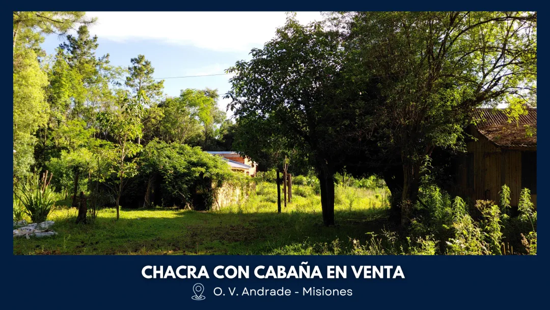 CHACRA  con CABAÑA - Andrade, Misiones.