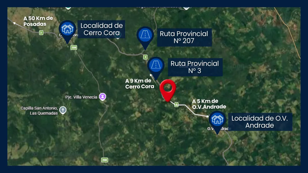CHACRA  con CABAÑA - Andrade, Misiones.