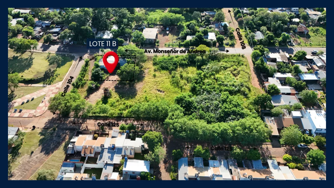 LOTE DE 1265 m2 en ESQUINA SOBRE AV. MONSEÑOR DE ANDREA