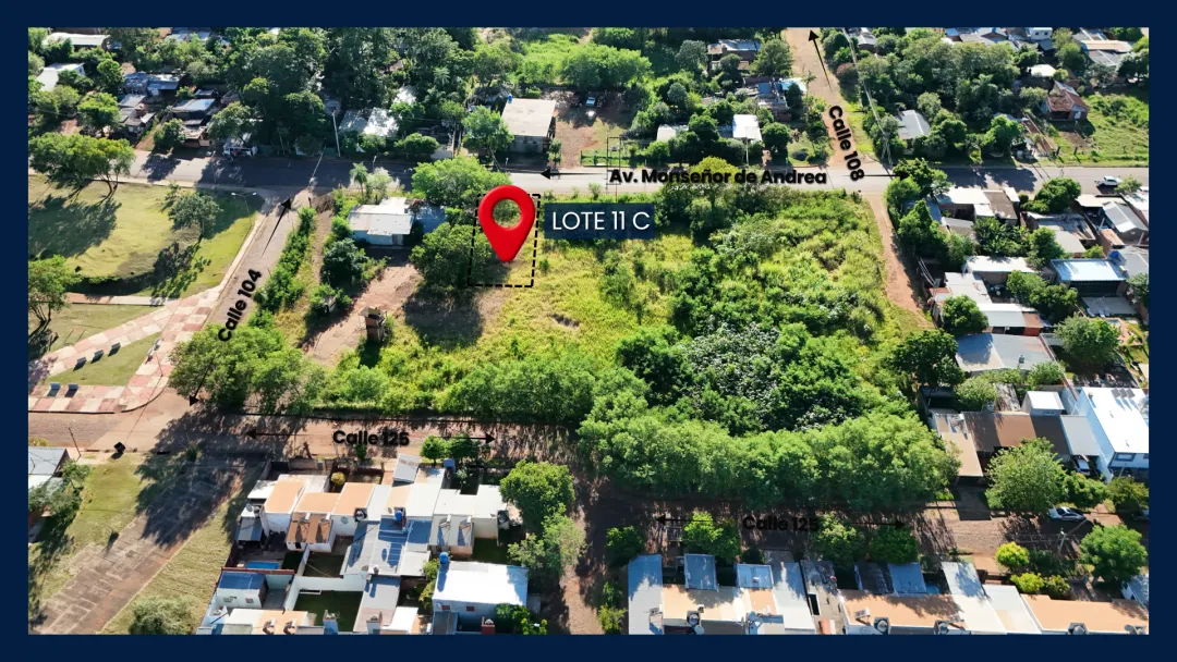 LOTE DE 12m x 33m (423m2) SOBRE AV. MONSEÑOR DE ANDREA