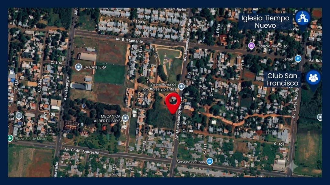 LOTE DE 12m x 33m (423m2) SOBRE AV. MONSEÑOR DE ANDREA