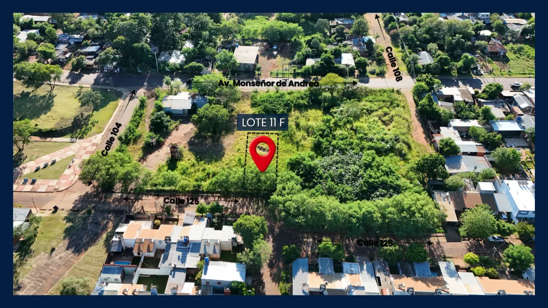 LOTE DE 12m x 33m (423m2) A MEDIA CUADRA DE AV. MONSEÑOR DE ANDREA