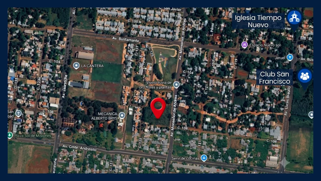 LOTE DE 12m x 33m (423m2) A MEDIA CUADRA DE AV. MONSEÑOR DE ANDREA