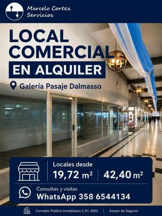 LOCAL COMERCIAL EN ALQUILER - GALERÍA PASAJE DALMASSO - MICROCENTRO