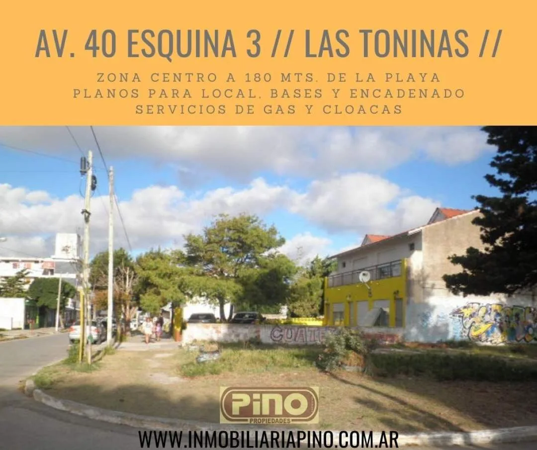 TERRENO A LA VENTA EN LAS TONINAS FINANCIADO C/PLANO PARA LOCAL