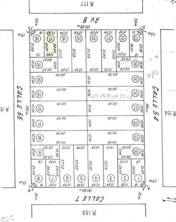LOTE BALDIO  CALLE 8 E/ 54 Y 55