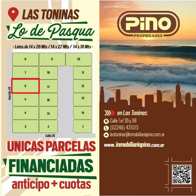 TERRENO BALDIO CON PLANO EN LAS TONINAS