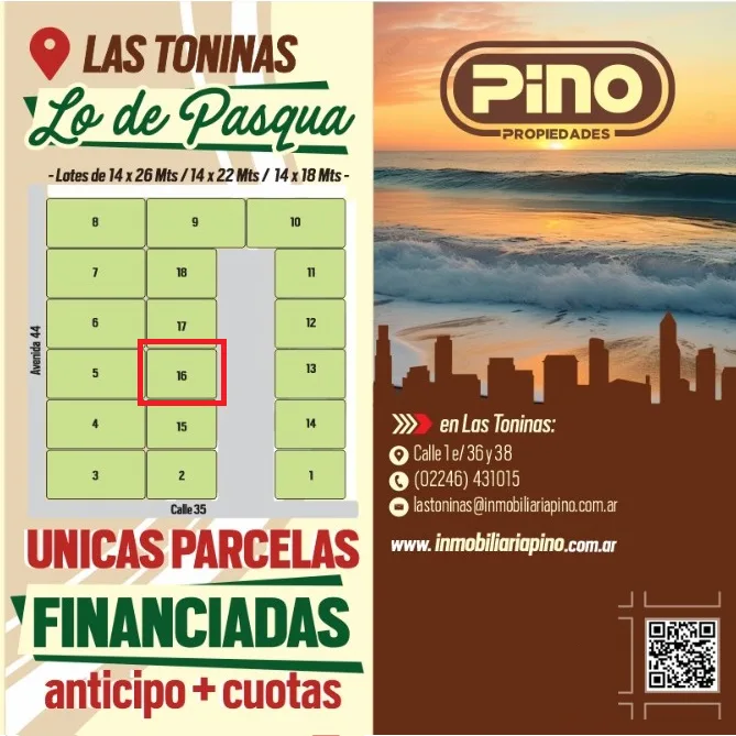 LOTE BALDIO FINANCIADO EN LAS TONINAS