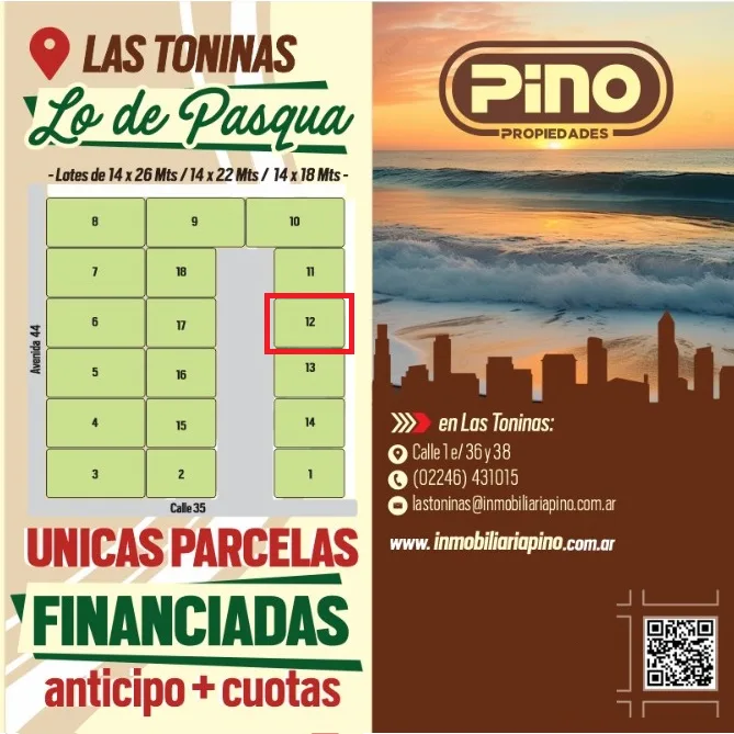 Lote financiado en Las Toninas