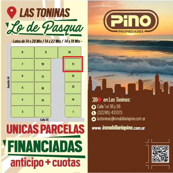 Lote a la venta en Las Toninas Financiado