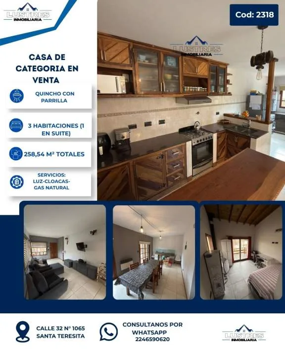 CASA EN VENTA BARRIO PARQUE GOLF, SANTA TERESITA