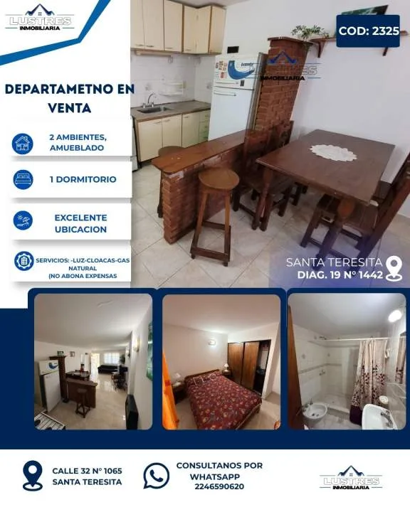 DEPARTAMENTO EN VENTA, SANTA TERESITA
