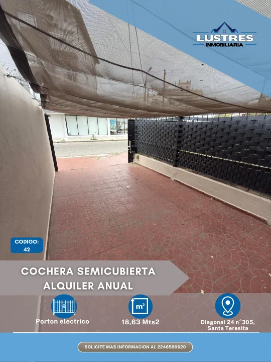 COCHERA SEMICUBIERTA ALQUILER ANUAL