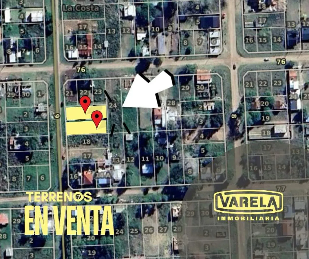 DOS (2) LOTES EN VENTA CALLE 9 / 76 Y 77