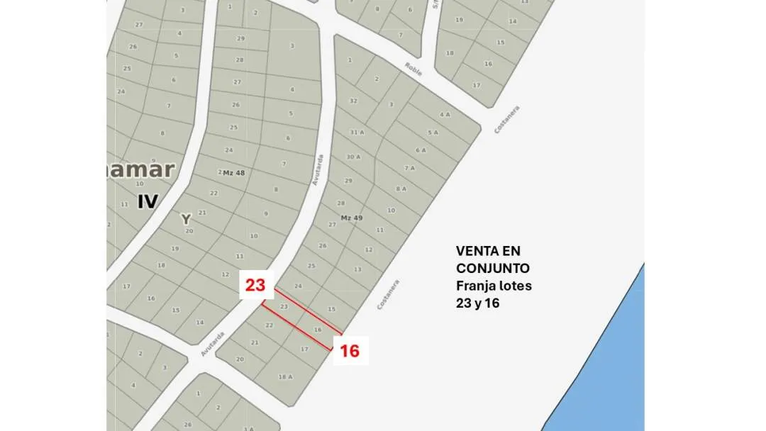 En Cariló | FRANJA  de 2 lotes... AL MAR!!   A1.-