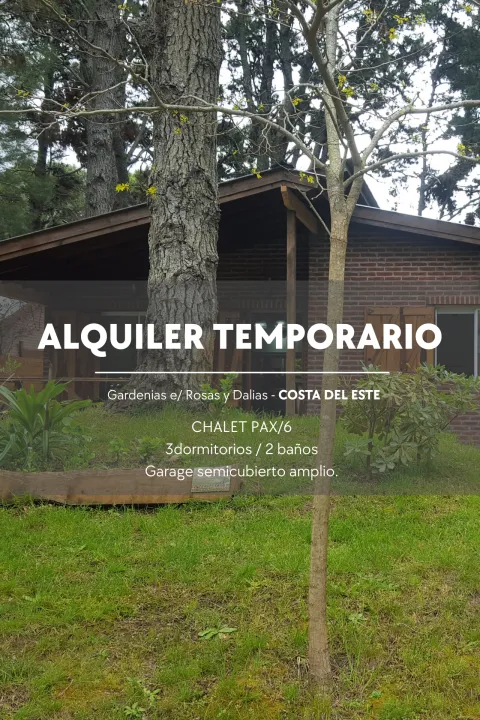 Hermoso Chalet PAX/6 Alquiler Temporario 2026!