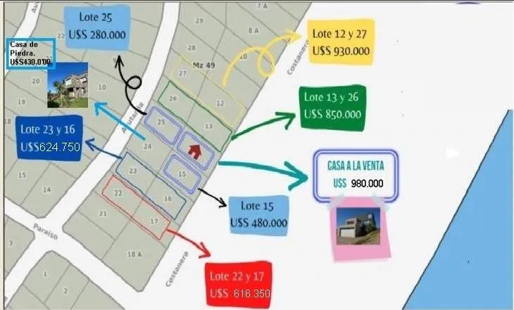 En Cariló | Casas y Lotes AL MAR!!  A1.-