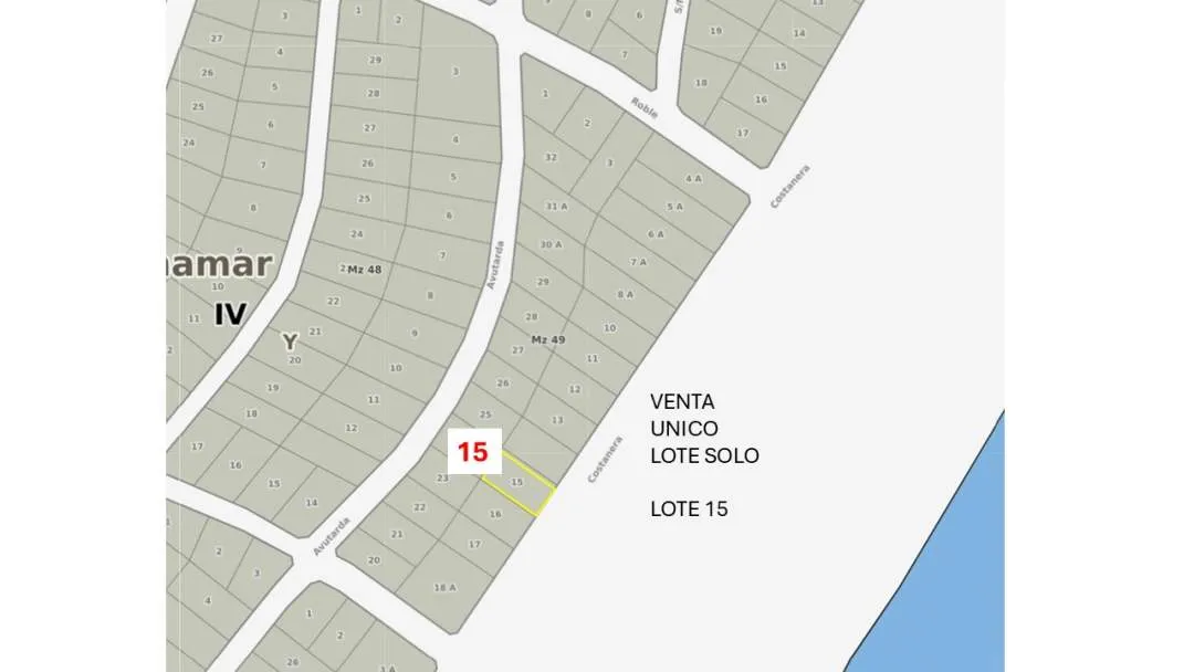 En Cariló | Lote con vista al mar (Lote 15- 49 )