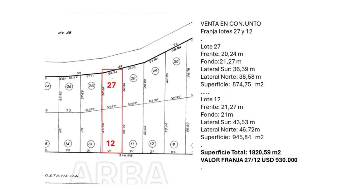 En Cariló | FRANJA de 2  Lotes...  AL MAR!!